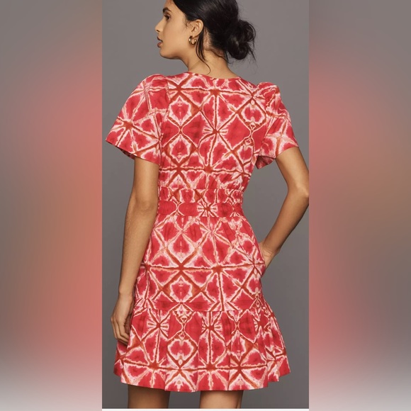 Anthropologie Somerset Mini Dress with pockets Red Pink - Picture 3 of 5